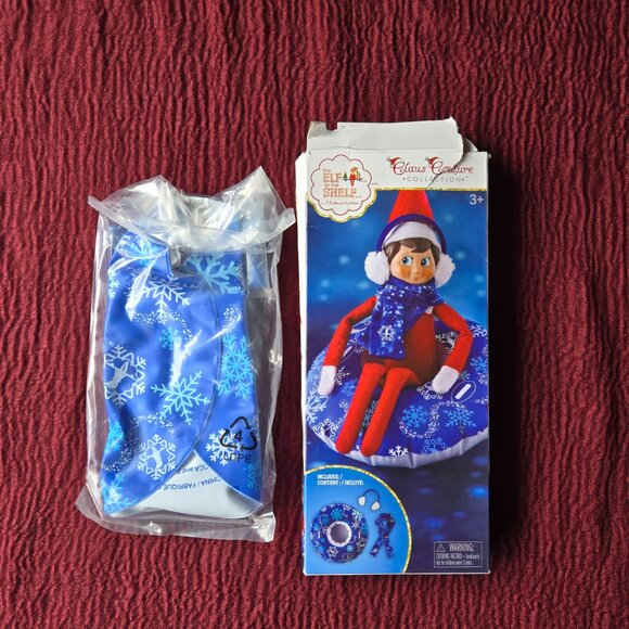 Elf on the Shelf 3 Piece Outfit Snow Set Innertube Scarf and ear muffs - Picture 5 of 5
